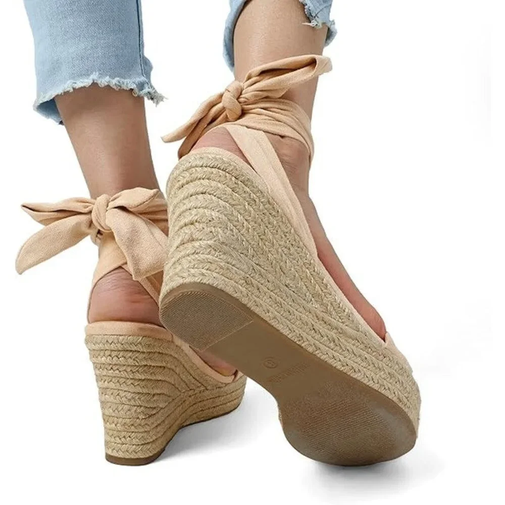 Dream Pairs Womens Size 9 Tan Faux Suede Open Toe 4.25